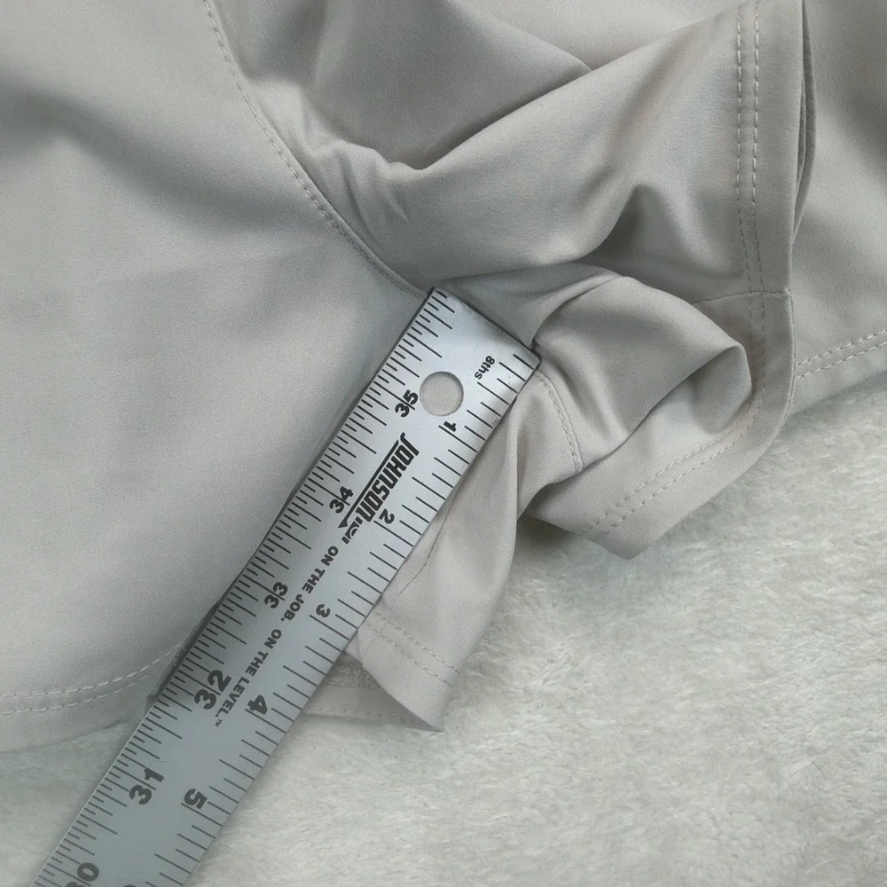 Nike Dri-FIT Womens Running Shorts XL Lined Beige Athletic Workout Gym Training